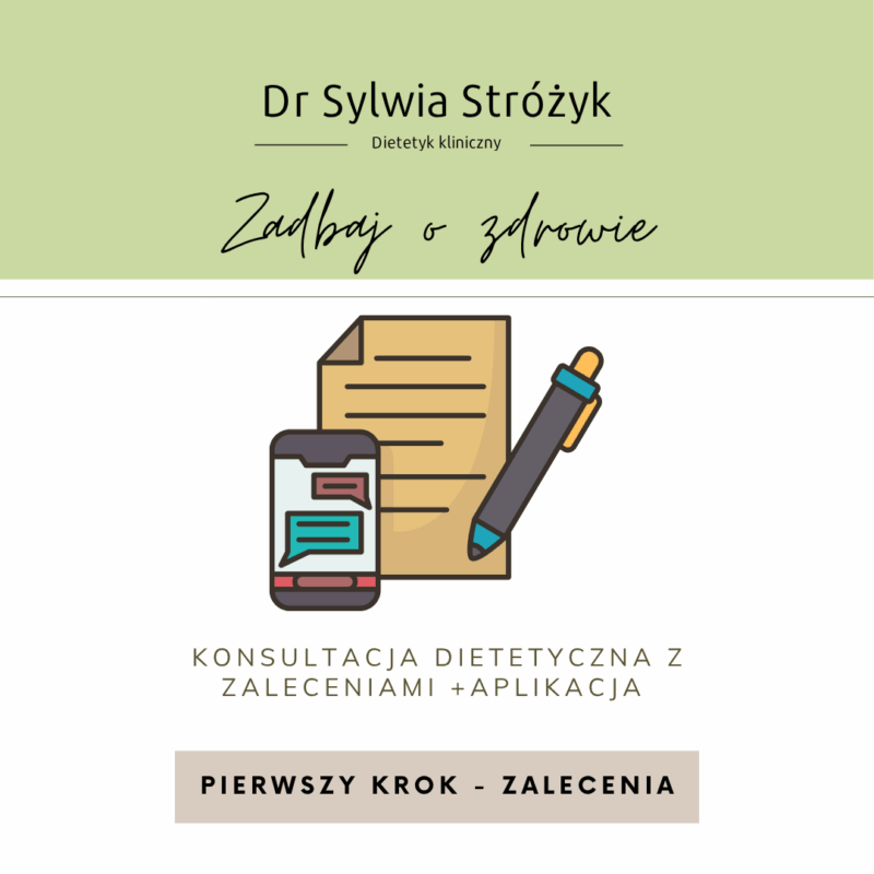 Konsultacja dietetyczna "Pierwszy krok - zalecenia"